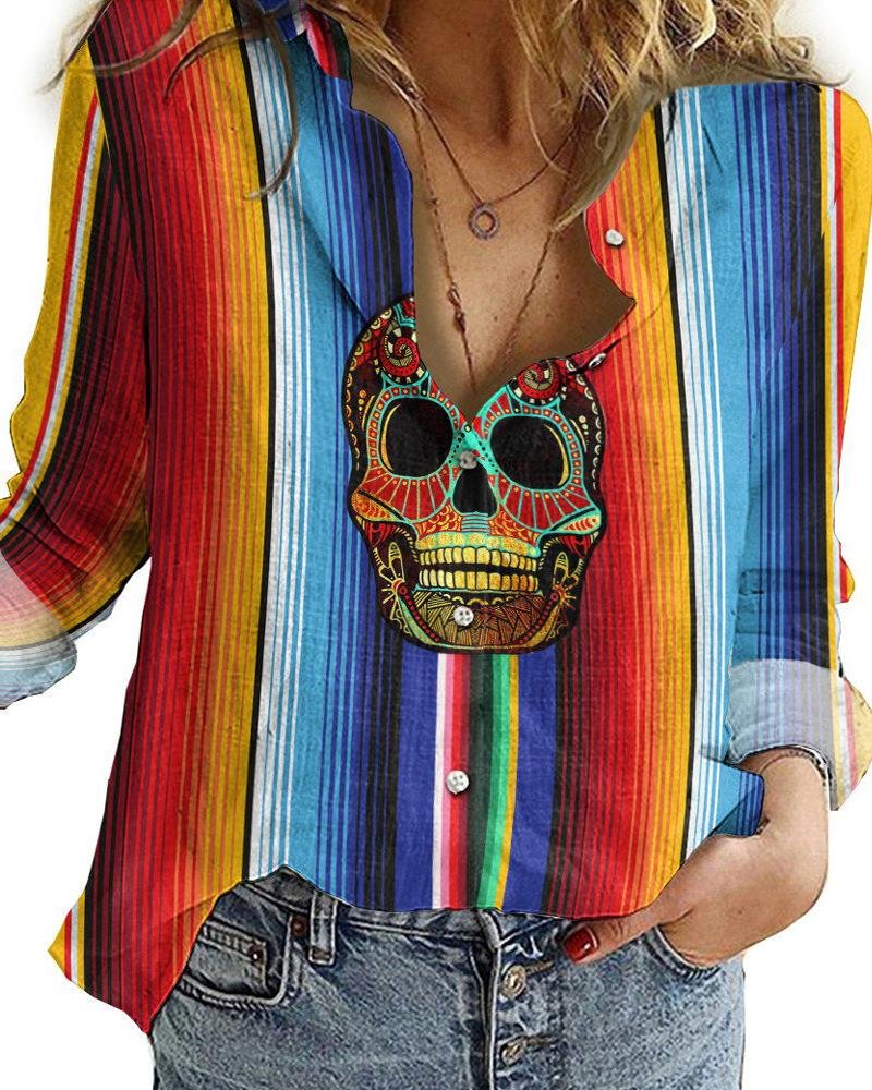 Women's casual printed shirt-120231