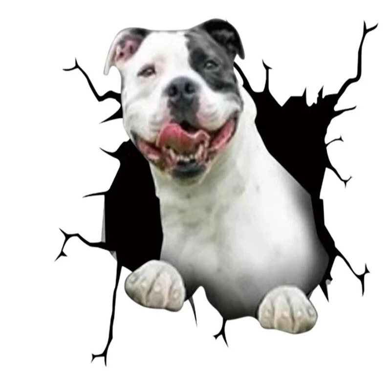 Electrostatic Glass Film Simulation Funny Car Window Sticker Dog Creative Broken Car Decorative Window Painting Waterproof