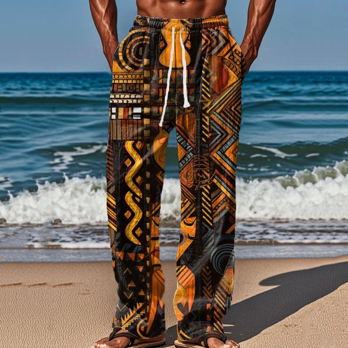Men's Retro African Art Abstract Pattern Art Comfortable Casual Pants