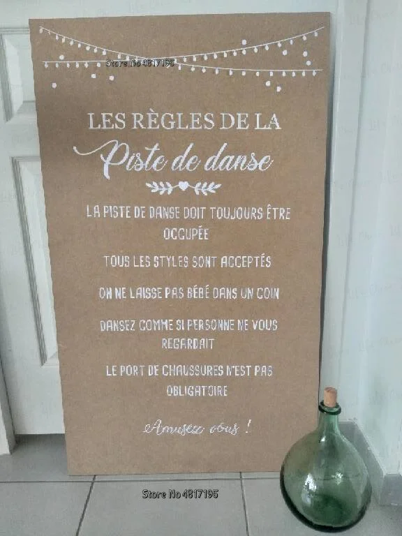 Piste de Danse Vinyl Decals Custom Texts Sign Wedding Sticker Dancing Rules Vinyls Art Party Decoration