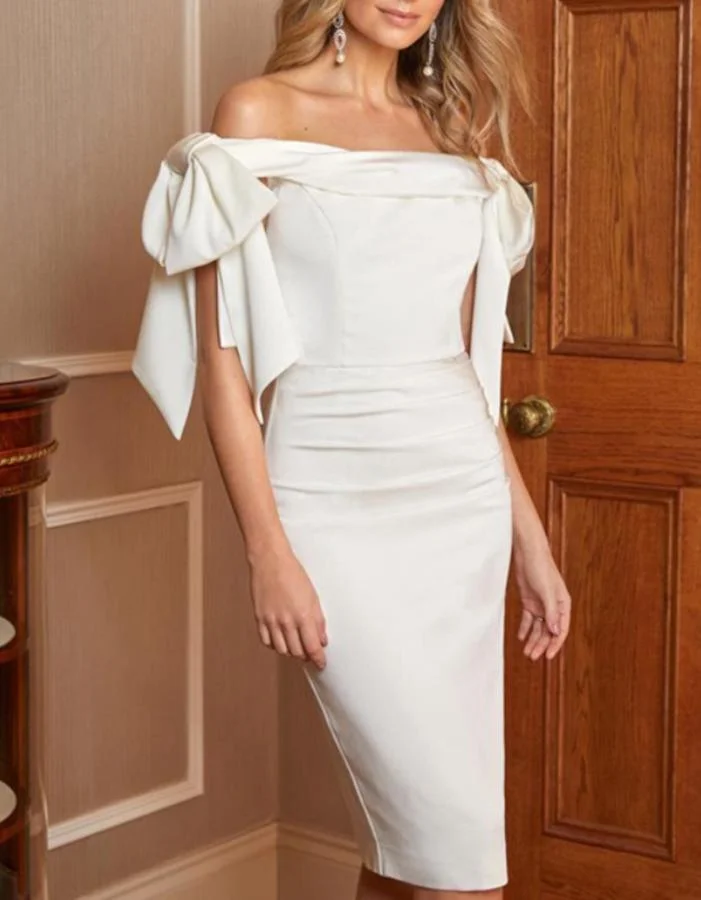 Elegant Solid Midi Dress