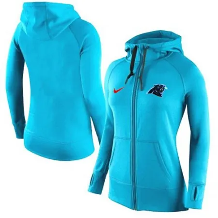 Women's  Carolina Panthers Full-Zip Performance Hoodie Light Blue