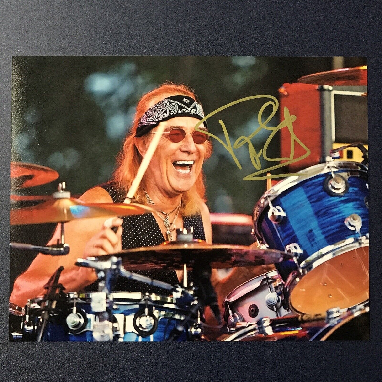 ROGER EARL SIGNED 8x10 Photo Poster painting AUTOGRAPHED FOGHAT ORIGINAL DRUMMER RARE PROOF COA