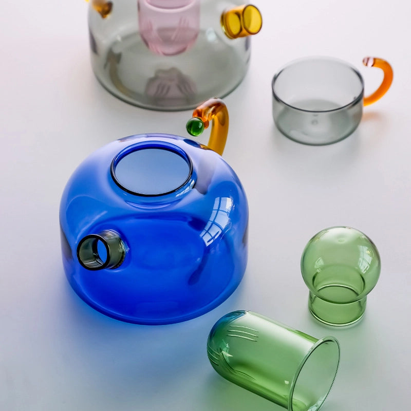 Casual Multicolor Glass Glass Teapot 1 Piece