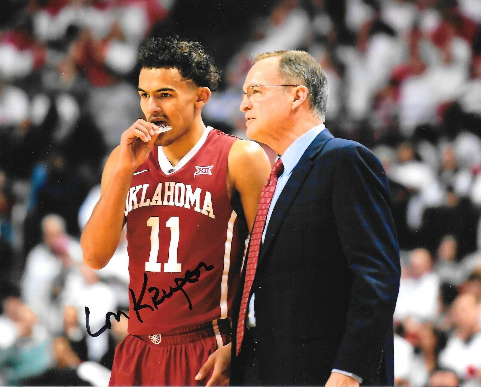 LON KRUGER HAND SIGNED OKLAHOMA SOONERS 8X10 Photo Poster painting W/COA