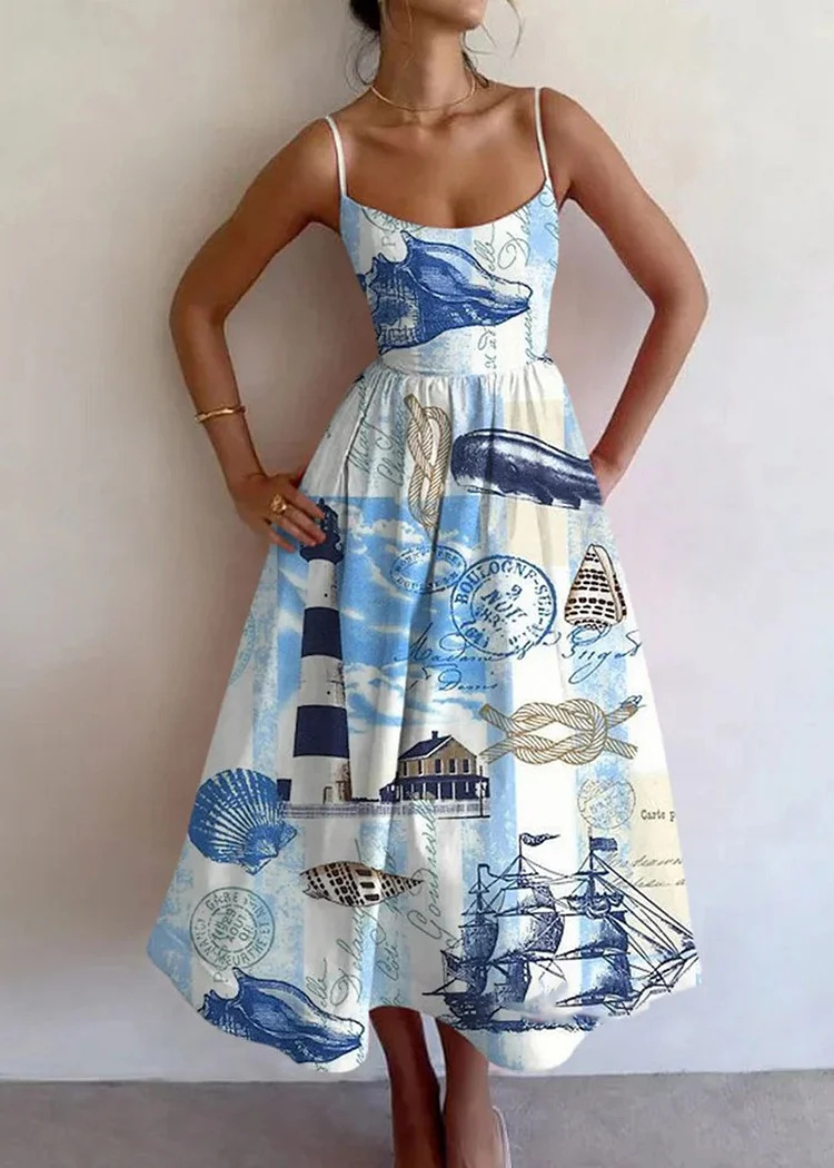 Holiday Printed Sling Dress