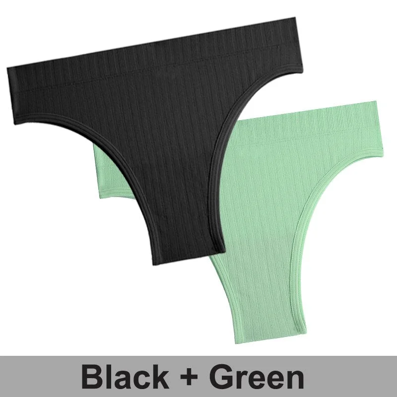2PCS/Set Women Panties Seamless Underwear Female Lingerie Solid Color Sexy Brazillian Panties Woman's Underpants Intimate Pantys