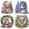 (US Local)4pack Xmas Animal-Crystal Rhinestone Diamond Painting(30x30cm)