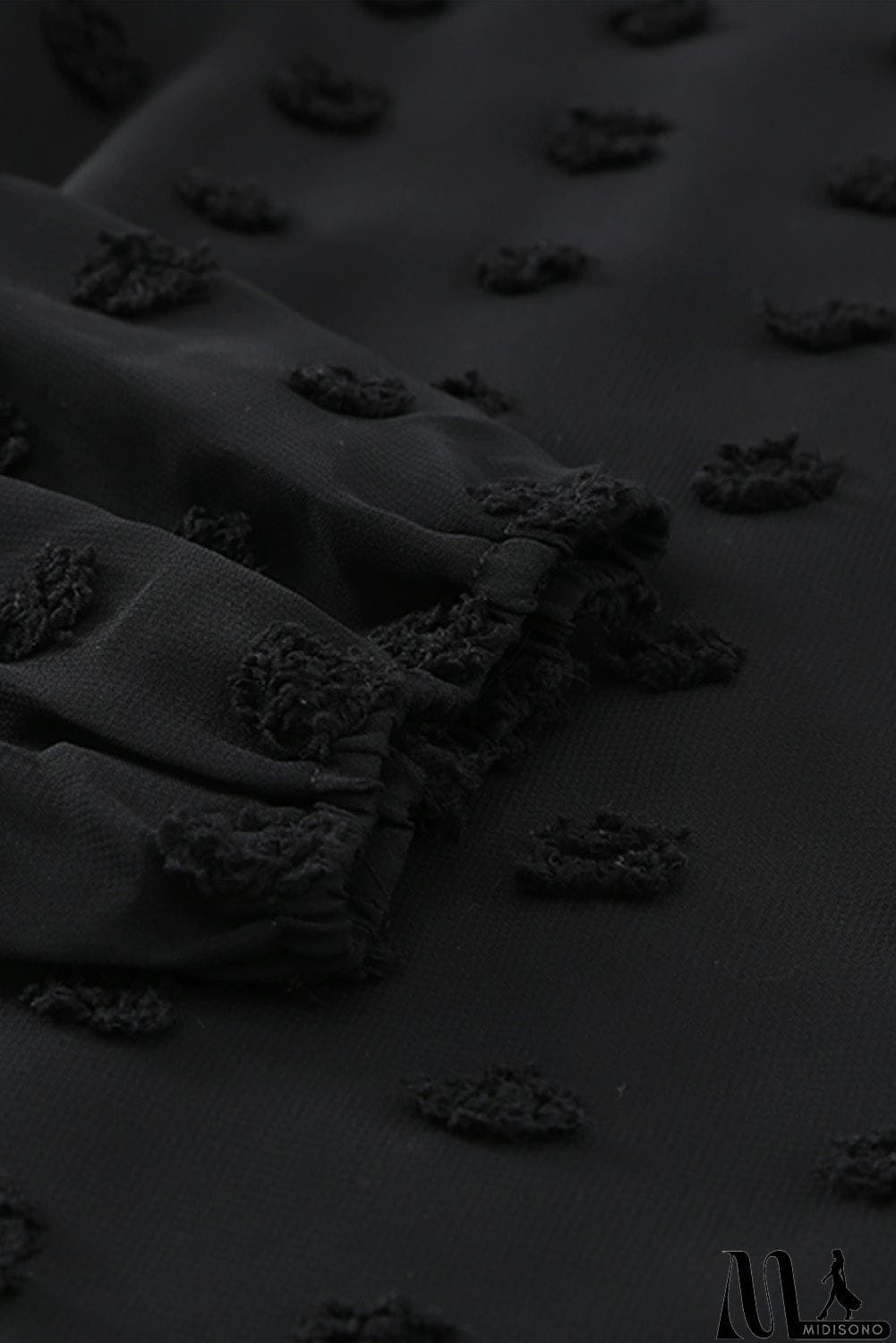 MidiSono - Swiss Dot Bubble Sleeve Blouse