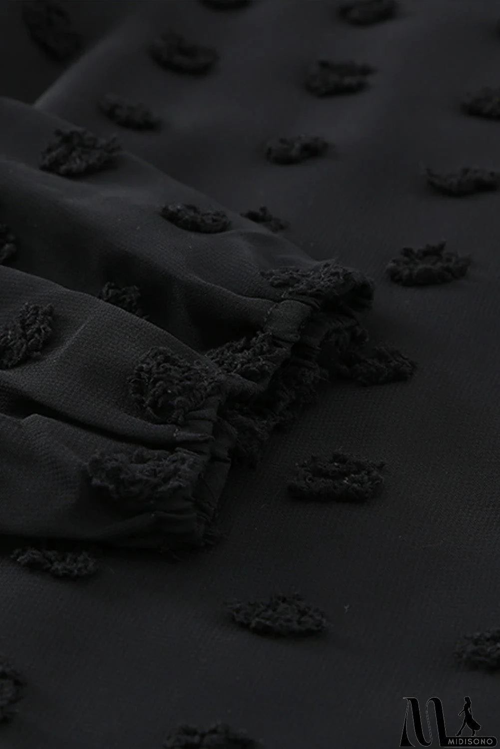 MidiSono - Swiss Dot Bubble Sleeve Blouse