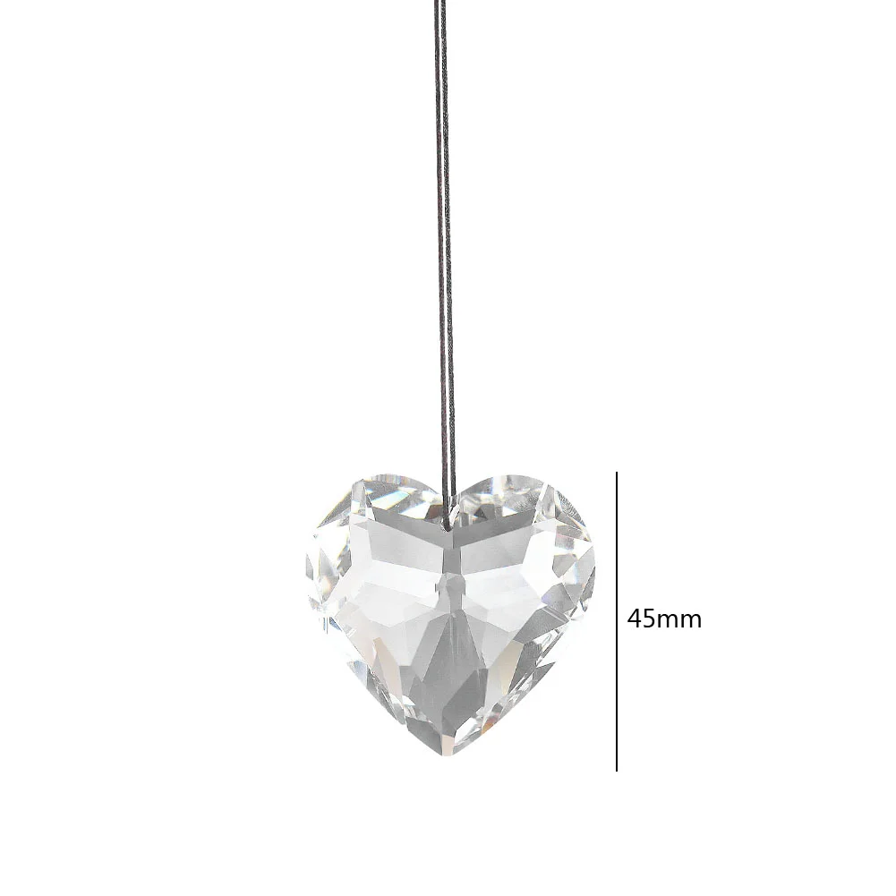 Colorful Crystal Prism Ball Pendulum Pendant for Garden Window (Heart)
