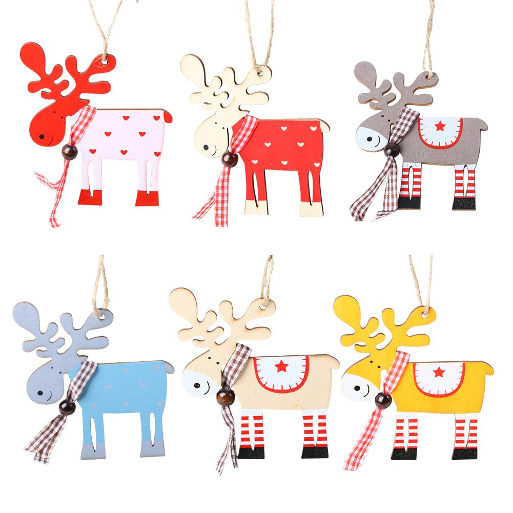 

Lovely Wooden Painted Elk Shape Pendant Christmas Tree Ornament for Kids, Jm01623, 501 Original