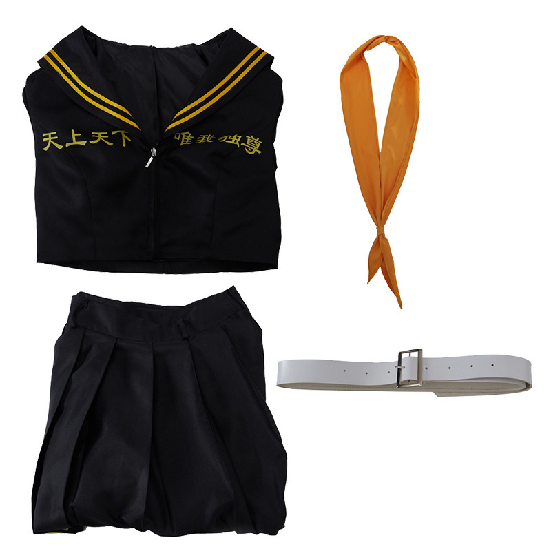 [Wetrose] In Stock Tokyo Revenger Cosplay Costume JK School Uniform Girl Dress T shirt Set Toukyou Ribenjaazu Mikey Manjiro Sano