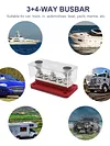 300A Bus Bar 48V Power Distribution Block 3+4 Way Bus Bar Box for RV Marine Boat