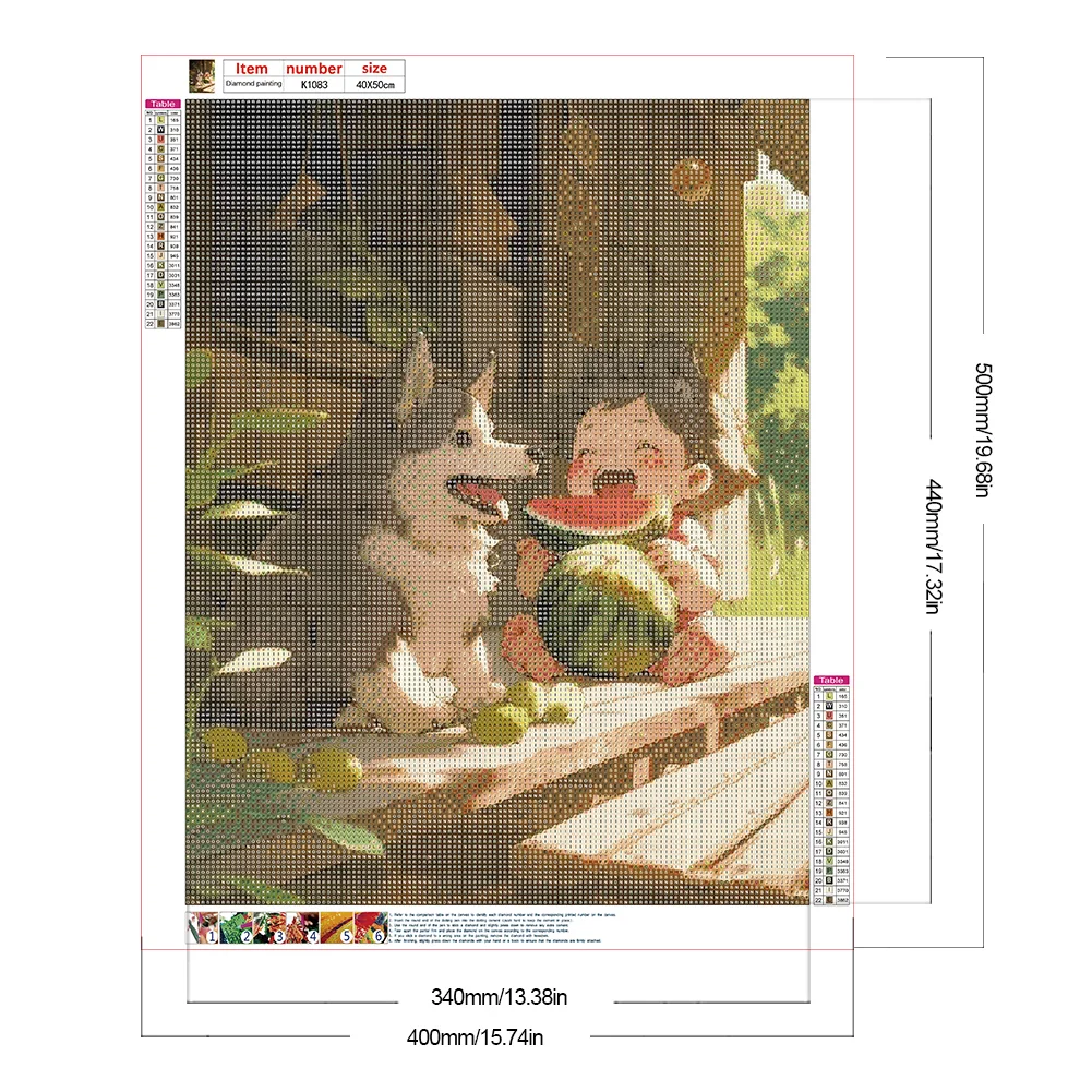 Diamond Painting - Full Round Drill - Child Eating Watermelon(Canvas|40*50cm)