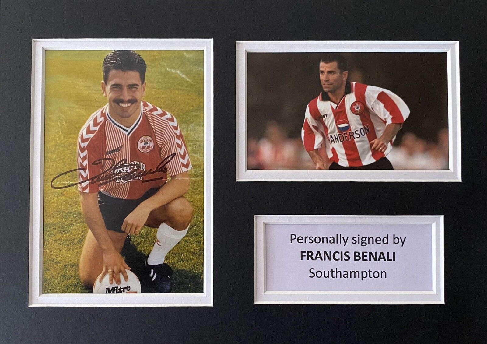 Francis Benali Genuine Signed Southampton Photo Poster painting In A4 Mount Display 2