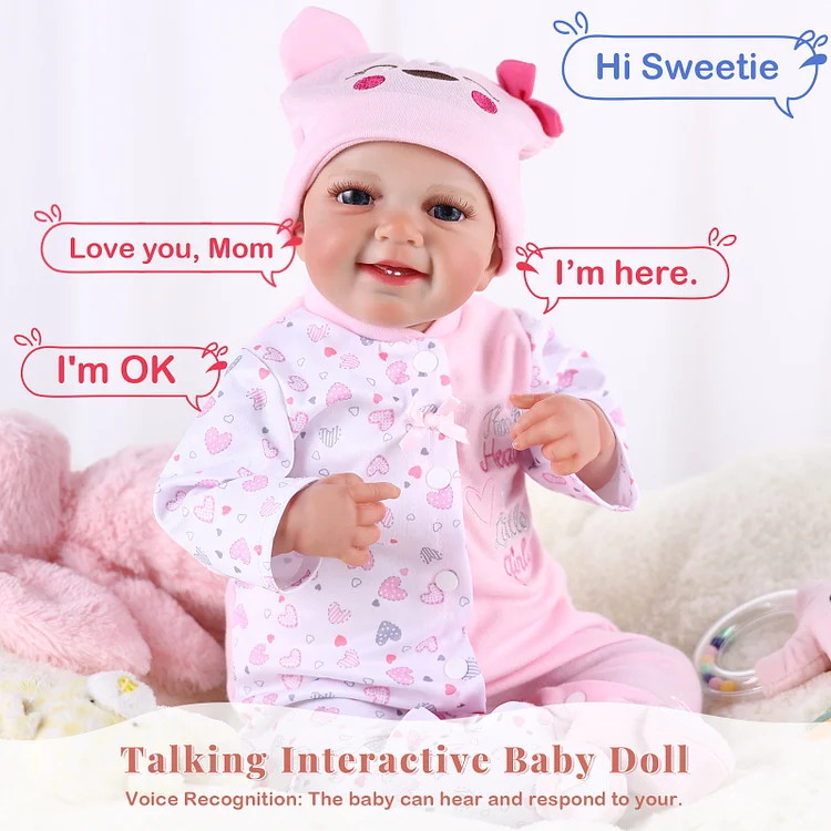Babeside Smiling Reborn Baby Leen 20'' Little Infant Girl Best Gift for Kids with Heartbeat Coos and Breath