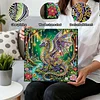 (25x25cm)DIY Dragon Framed Handmade Pearl Painting Art Craft Kit Living Home Decor