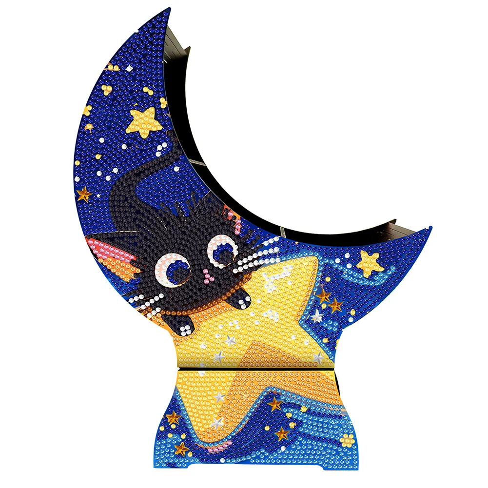 DIY Cat Star Diamond Painting Storage Box Resin Sundries Holder Case for Desktop