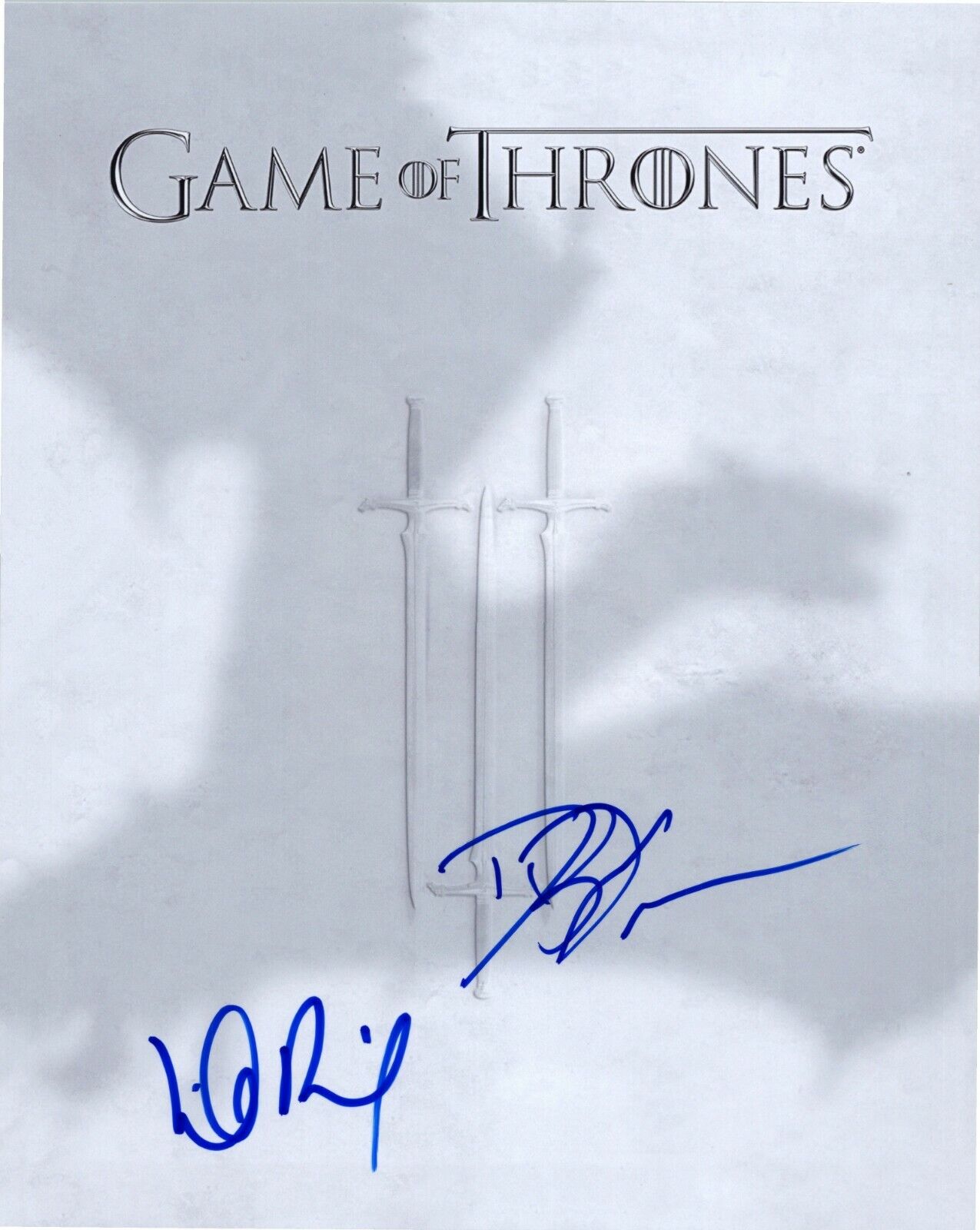 ~ DAVID BENIOFF & DB WEISS Authentic Hand-Signed GAME OF THRONES