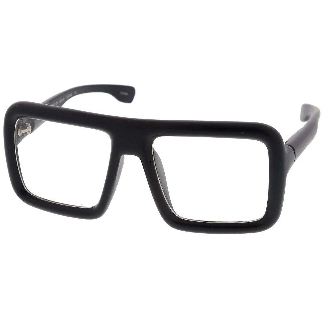 Oversize Bold Thick Frame Clear Lens Square Eyeglasses 58mm