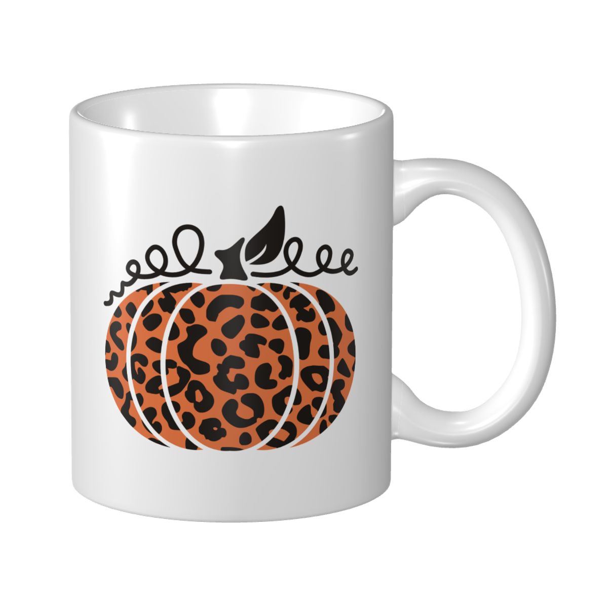 Pumpkin Leopard Ceramic Mug