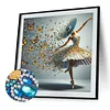 Blue Butterfly Ballerina Special Shaped 5D DIY Partial Drill Diamond Painting Kits 30x30cm Diamond Art Kit for Adults Home Decor