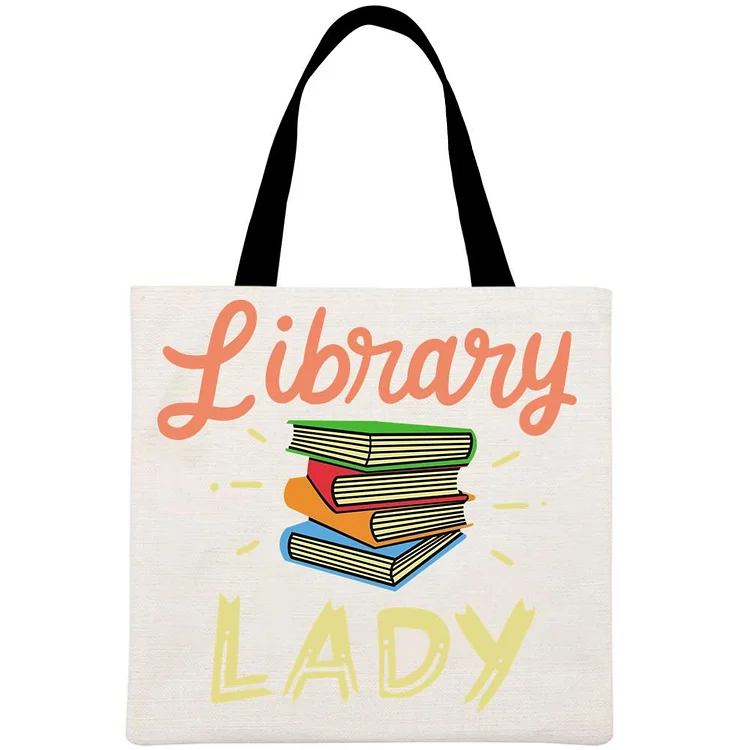 Library Librarian Printed Linen Bag