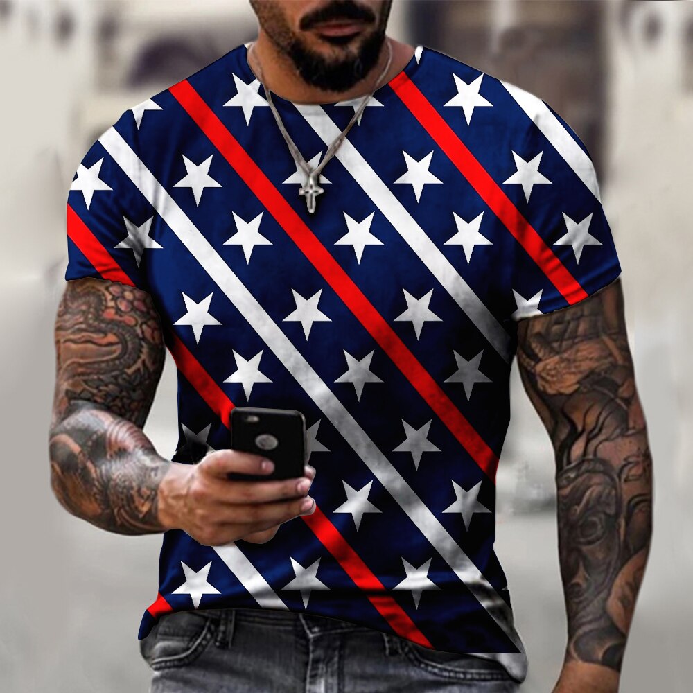 

America Flag - 3D Printed Men T Shirt, Xl, 501 Original