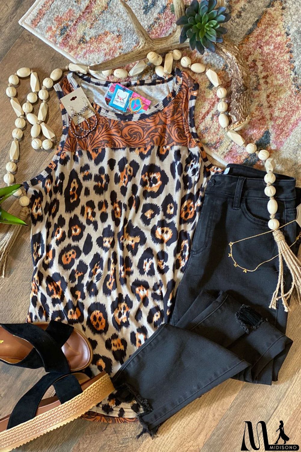 MidiSono - and Vintage Floral Mixed Print Tank