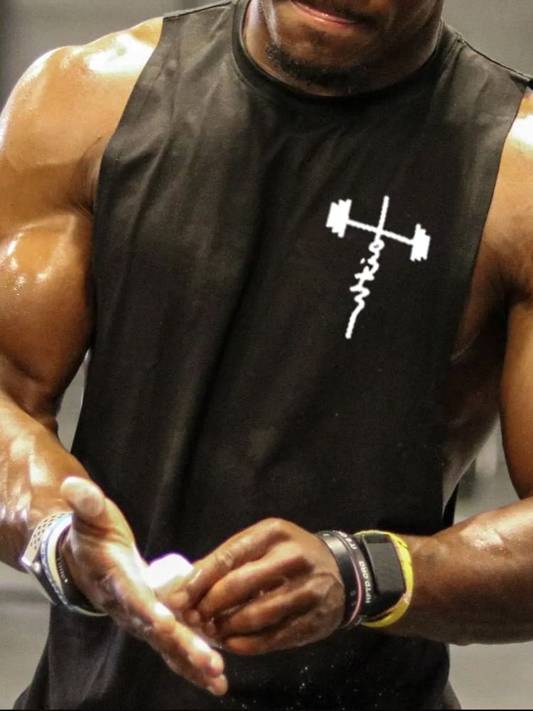 Weightlifting Cross GYM Oversized Print Vest / Rvogue / Rvogue