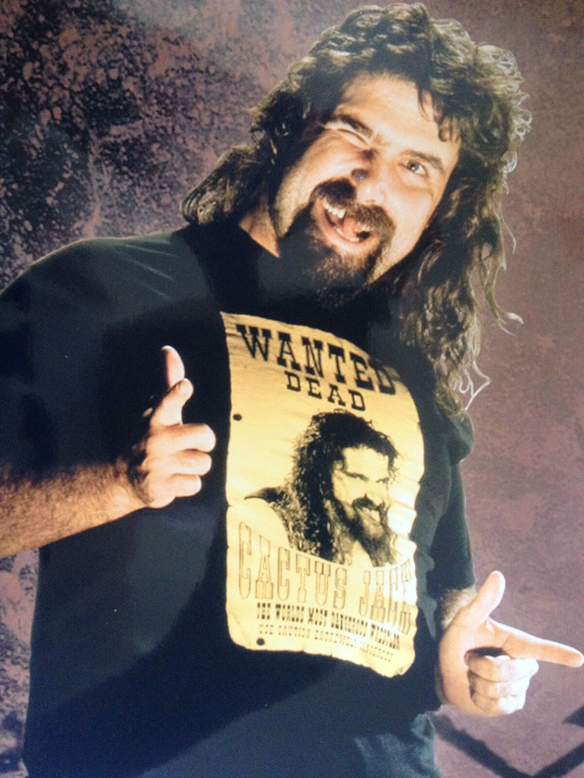 MICK FOLEY - TOP WWF WRESTLER - SUPERB COLOUR Photo Poster paintingGRAPH