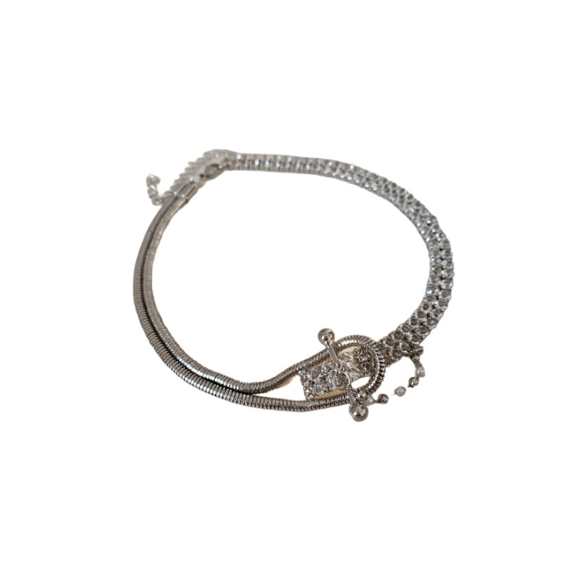 Expressive Quadrilateral Geometric Zircon Electroplating Necklaces