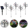 8Pcs American Flag Solar Stake Lights Weatherproof Garden Decorative Pole Flag Light Impact  Welcome Powered Outdoor Gardening Light for Outdoor Gardening Patio Yard