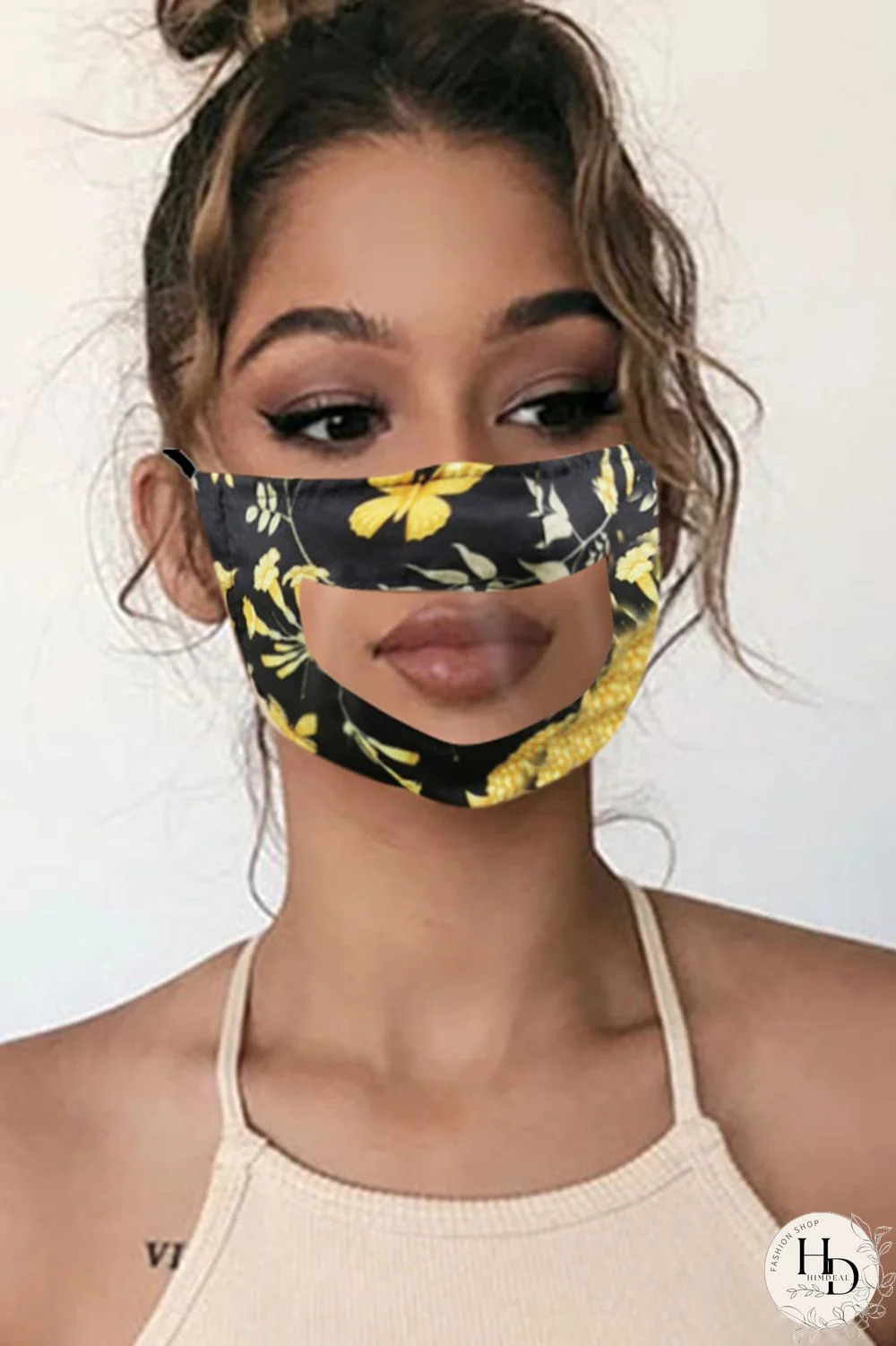 Black Fashion Sweet Cute Mixed Printing Face Protection