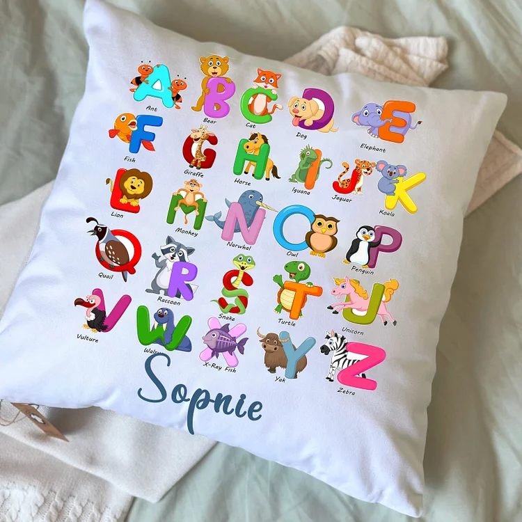 BlanketCute-Personalized Lovely Bedroom Animals Cushion with Your Kid's Name | 04