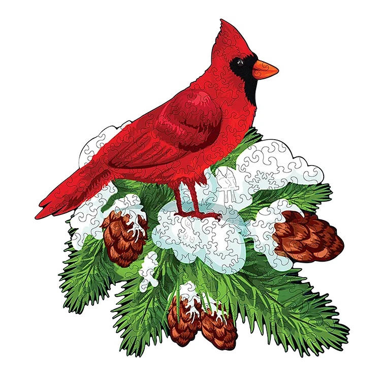 Cardinal Bird - Wooden Jigsaw Puzzle