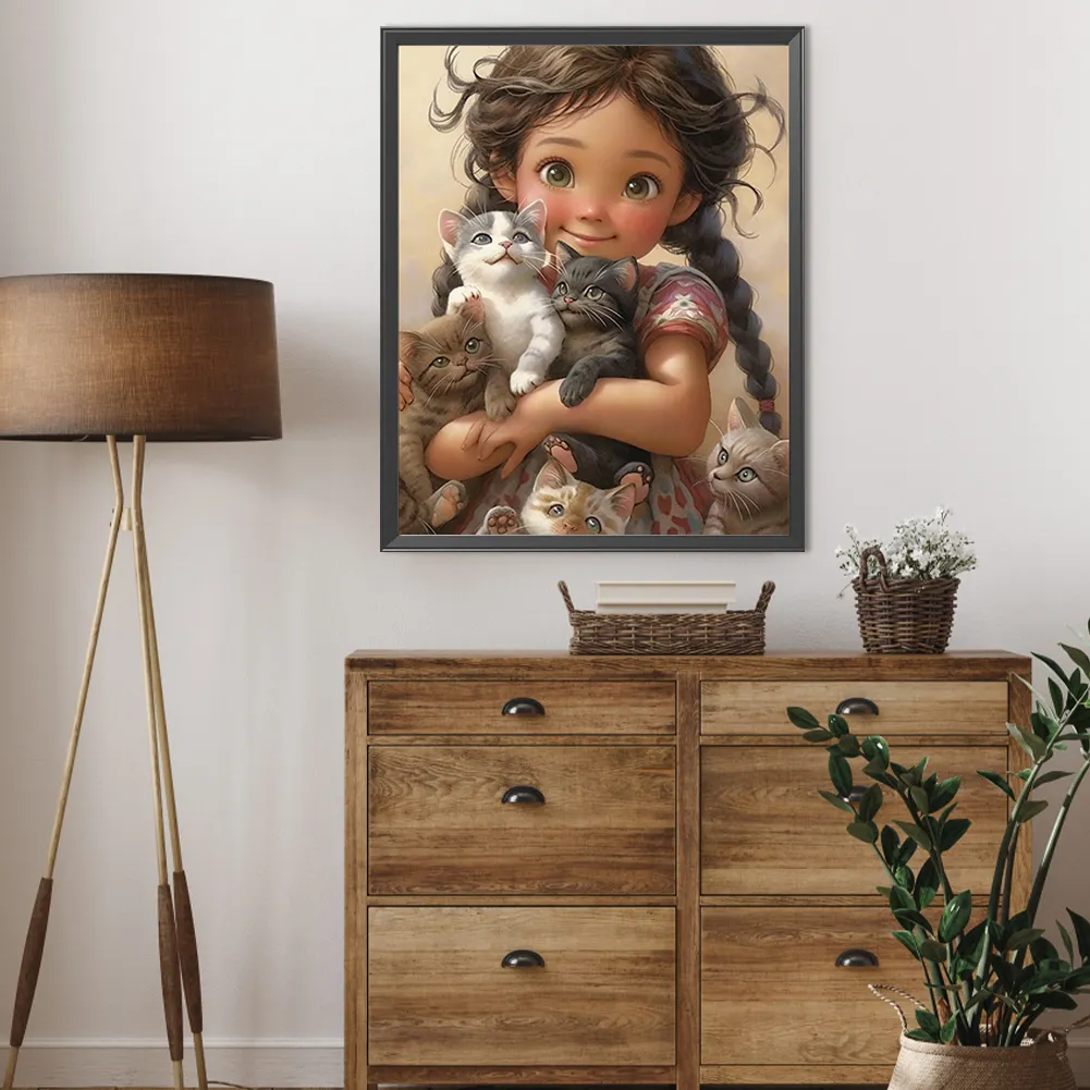 Full Round Diamond Painting 40*50cm - Sweet Girl