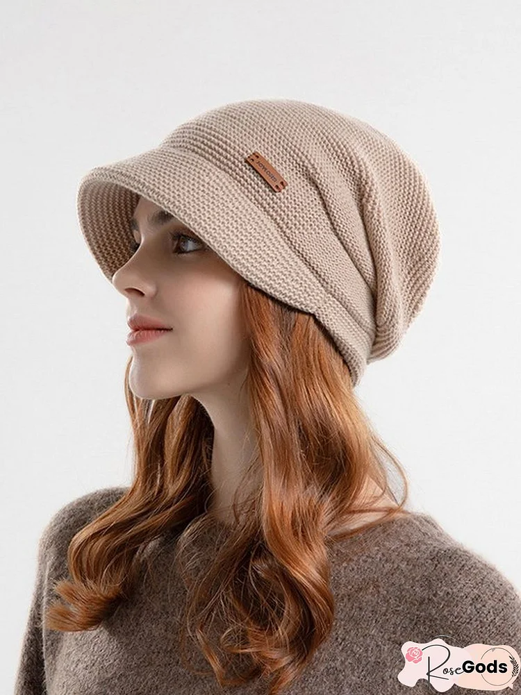 Casual Waffle Plaid Velvet Beanie Daily Commuting Home Accessories