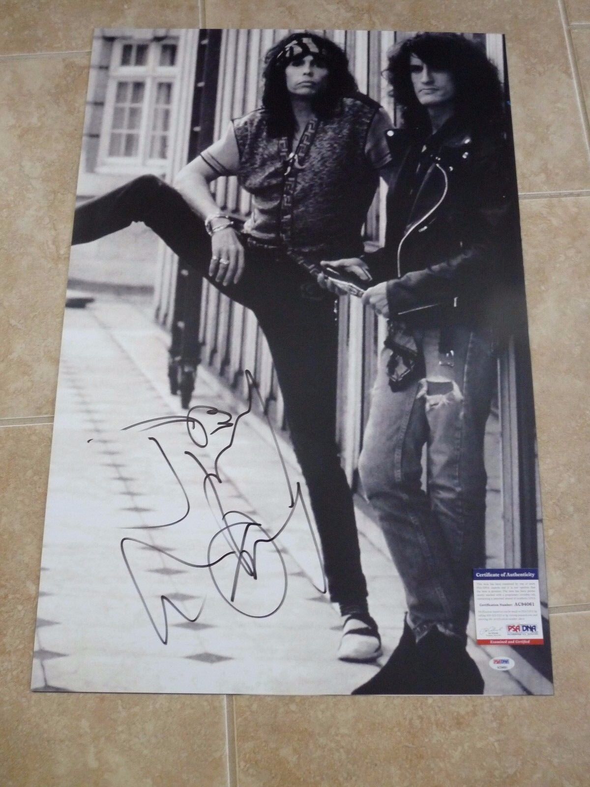 Joe Perry Aerosmith MUSEUM PIECE Signed Autographed 20x30 Photo Poster painting PSA Certified #3