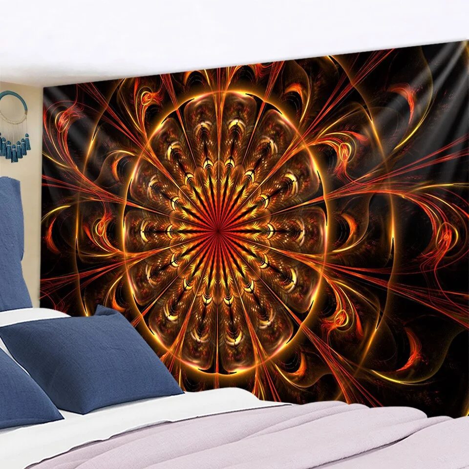 Indian Mandala Psychedelic Flower Tapestry Wall Hanging Astrology Divination Bedspread Beach Matwitchcraft Hippie Colorful