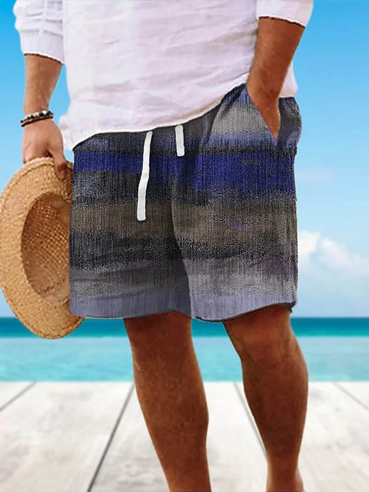 Men's Hawaiian Print Beach Casual Shorts