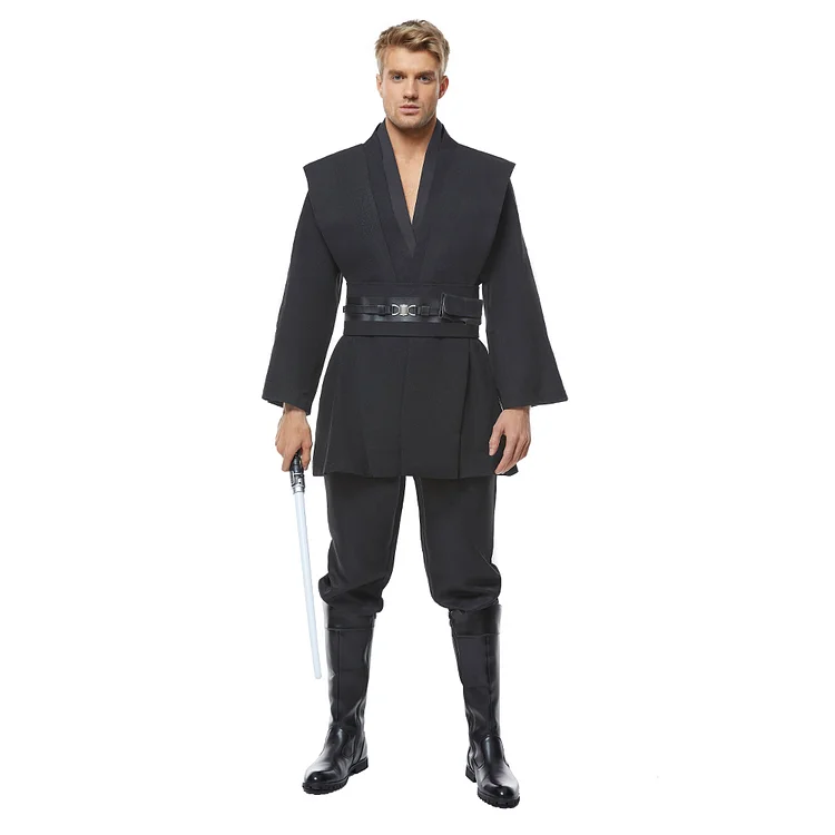 Anakin Skywalker Cosplay Costume Outfit Black Version Halloween Carnival Suit