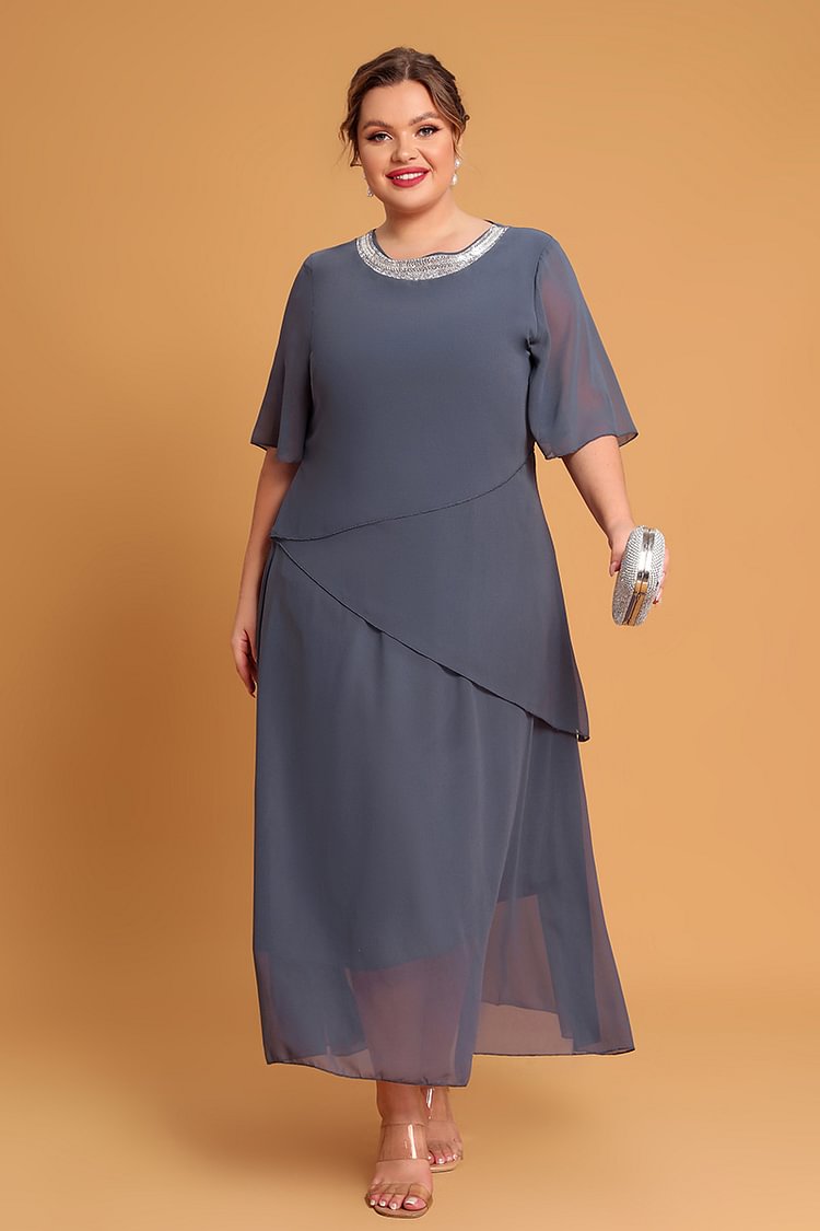 Flycurvy Plus Size Mother Of The Bride Stormy A Line Scoop Neck Chiffon Beading Maxi Dresses  flycurvy [product_label]
