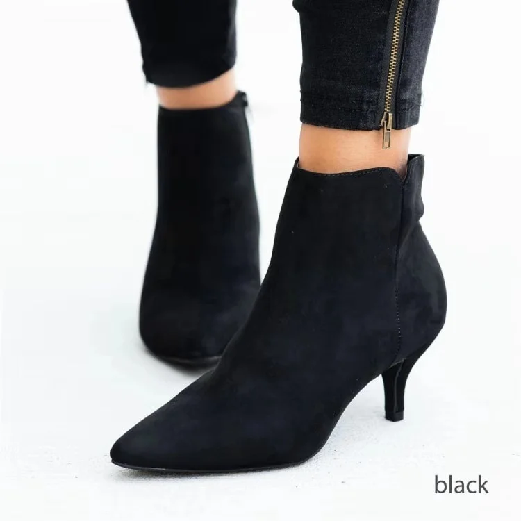 Tanguoant Tanguoant Women's Boots Popular Spring And Summer New Pointed Thin Heel Ankle Boots Fashion Leopard Print Side Zipper Large Size Women's Boots