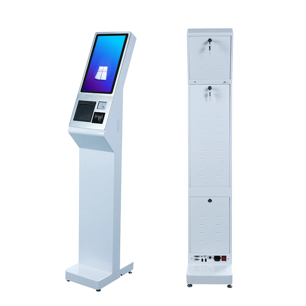 15.6 Inch Android 11 Interactive RFID Self Services Usb RK3568 4+32GB Ordering Payment Ticketing Kiosk With Thermal QR Code Scanner