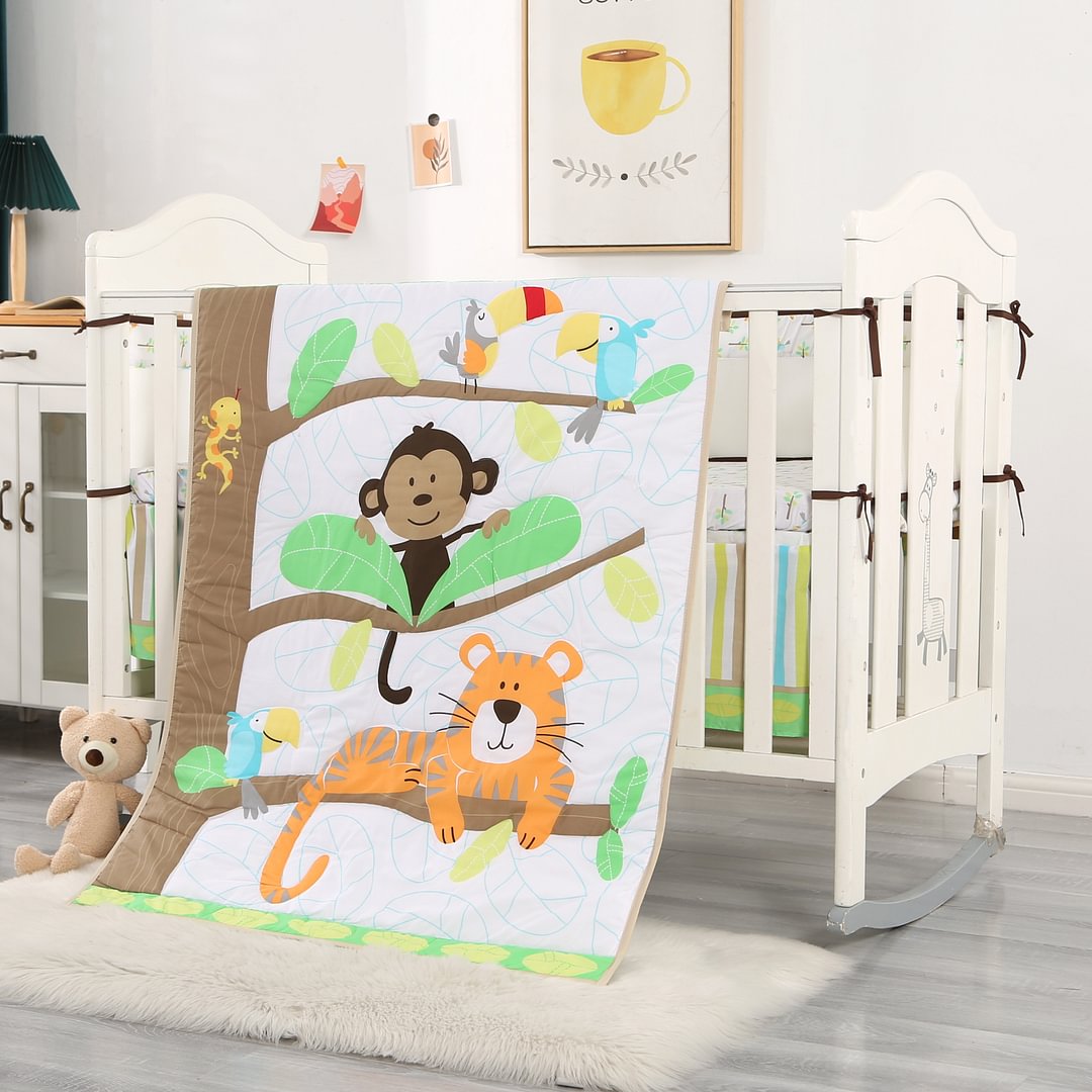 Forest Theme Crib Bedding Sets 7-Piece Nursery Bedding