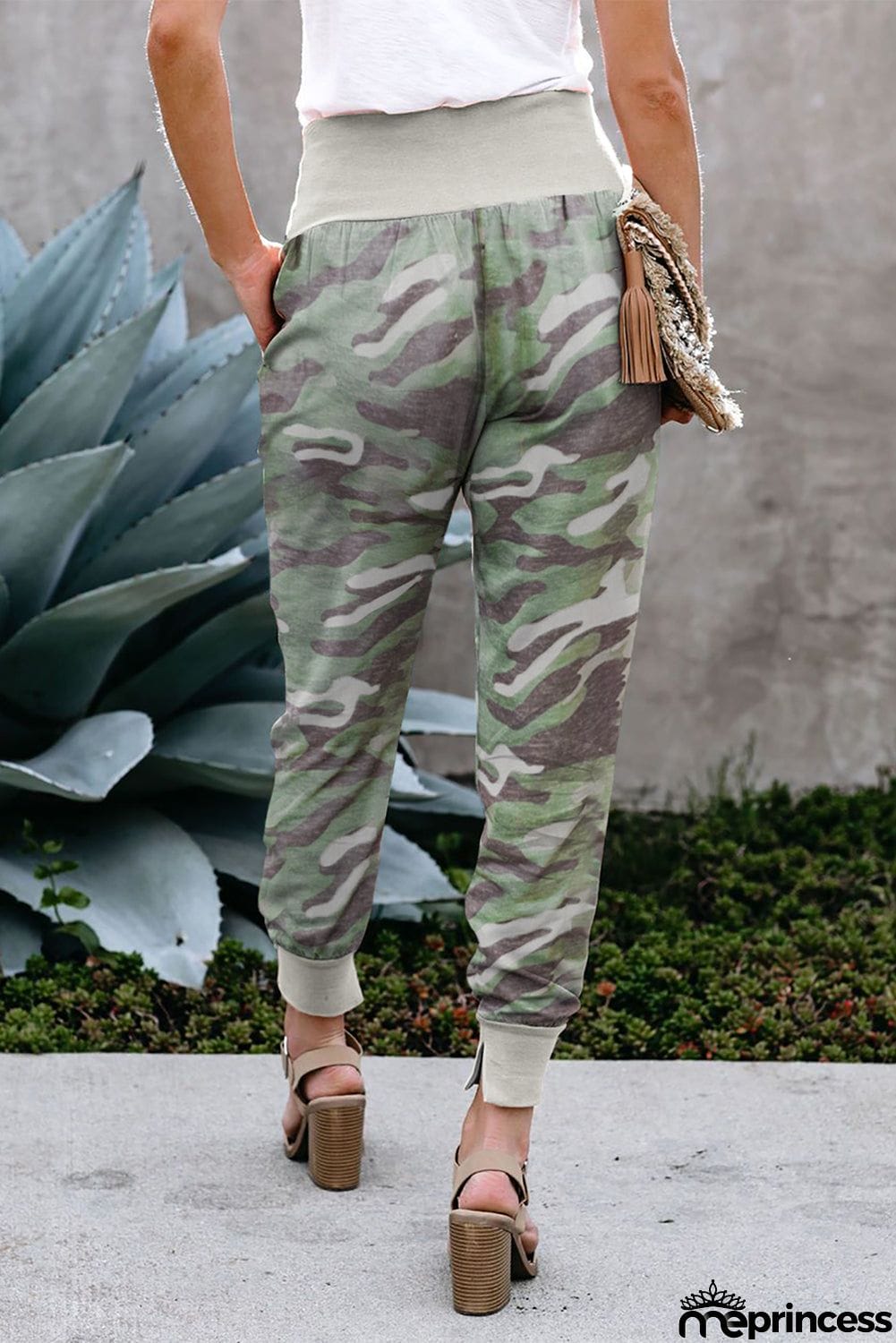 Multicolor Tie-dye Pocket Casual Pants With Slit