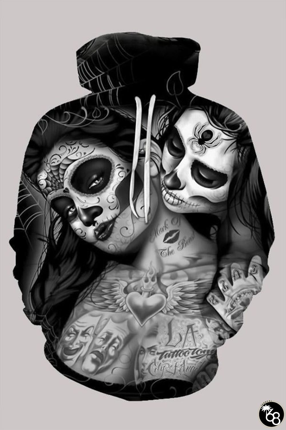 Street 3D Multicolor Digital Printed Hooded Sweatshirt | 168DEAL