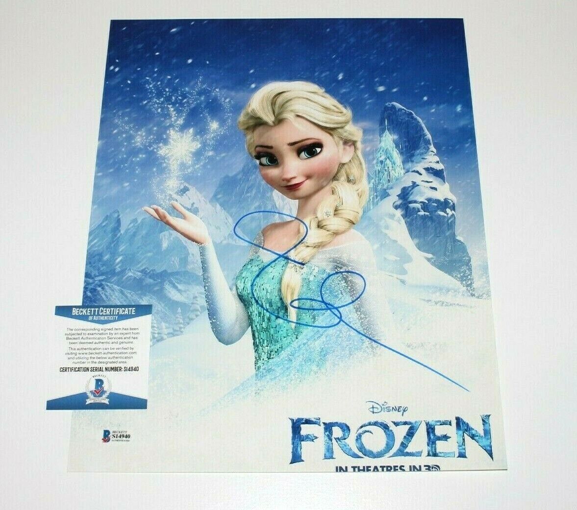 IDINA MENZEL SIGNED FROZEN ELSA 11x14 MOVIE Photo Poster painting BECKETT COA WICKED DISNEY 2 B